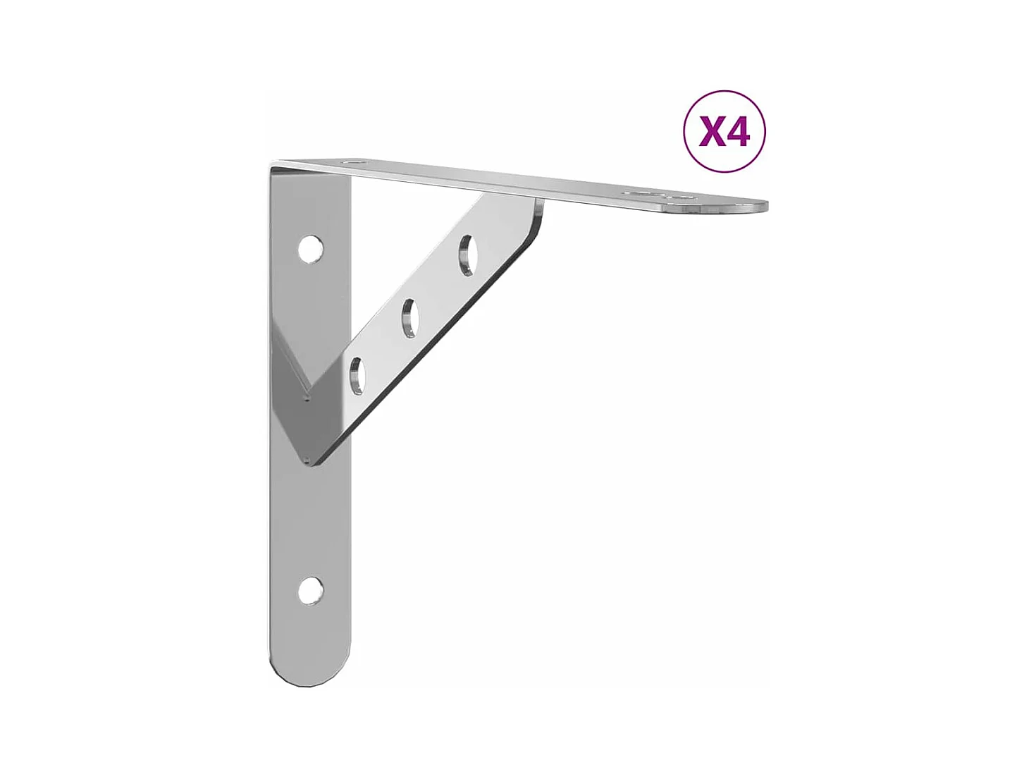 Regalträger 4 Stk. 23,5x2,5x15,5 cm Silbern Edelstahl