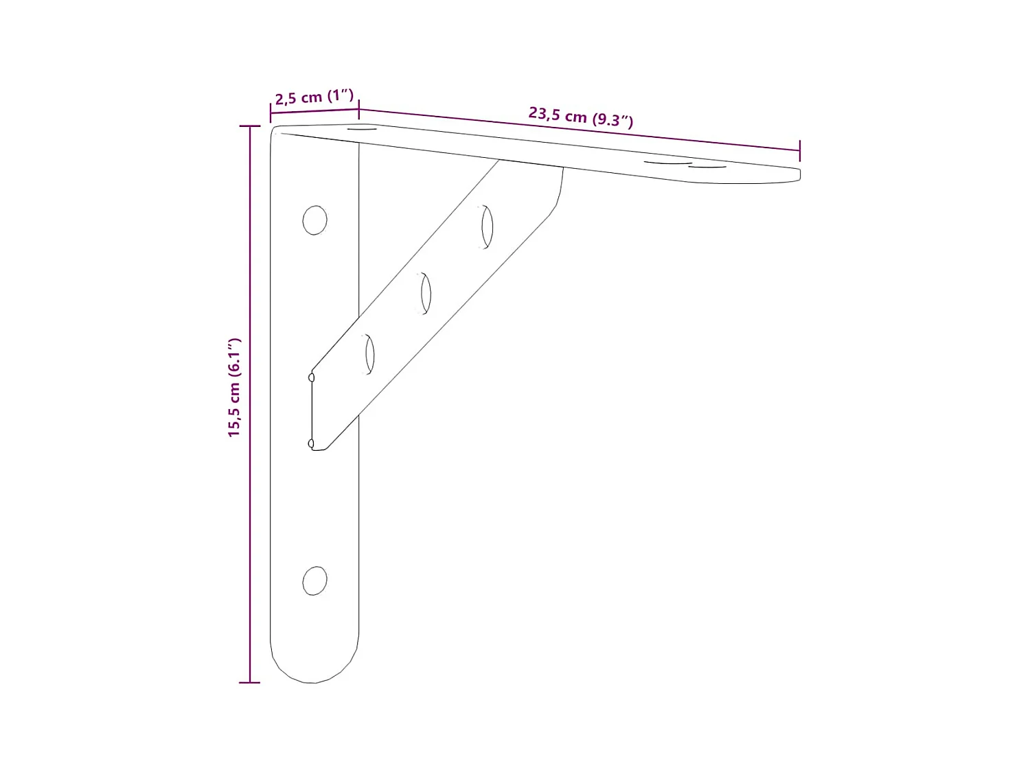 Regalträger 4 Stk. 23,5x2,5x15,5 cm Silbern Edelstahl
