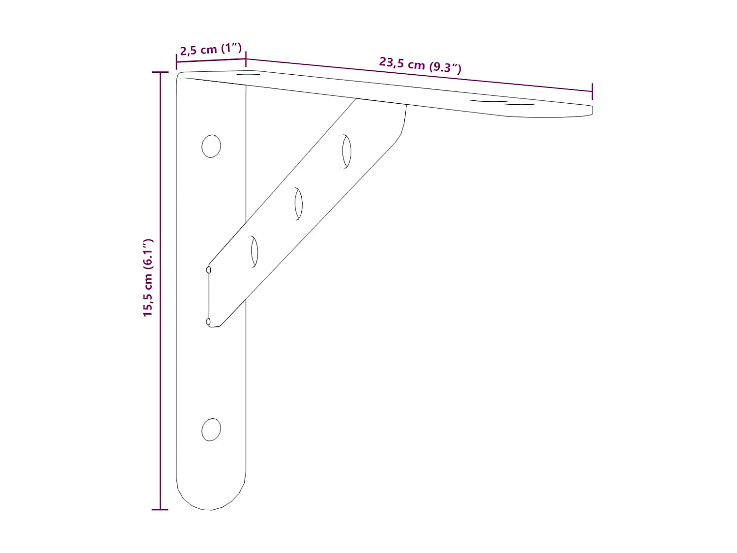 Supports d'étagères 4pcs argenté acier inoxydable