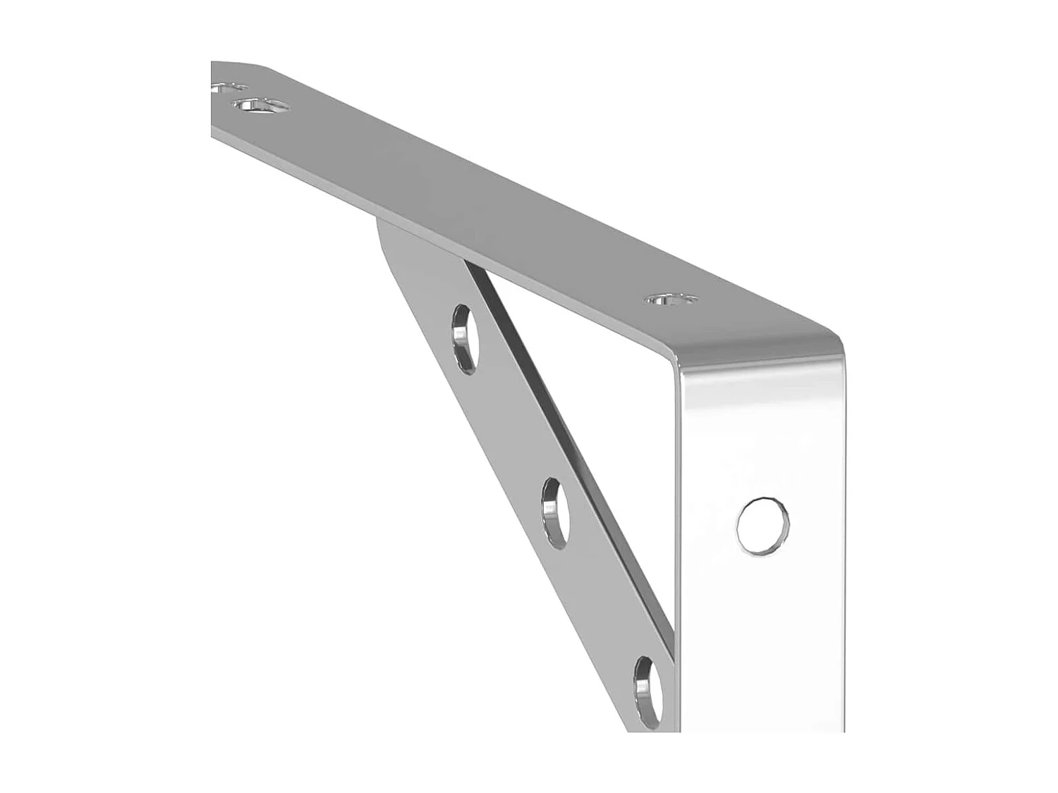 Supports d'étagères 4pcs argenté acier inoxydable