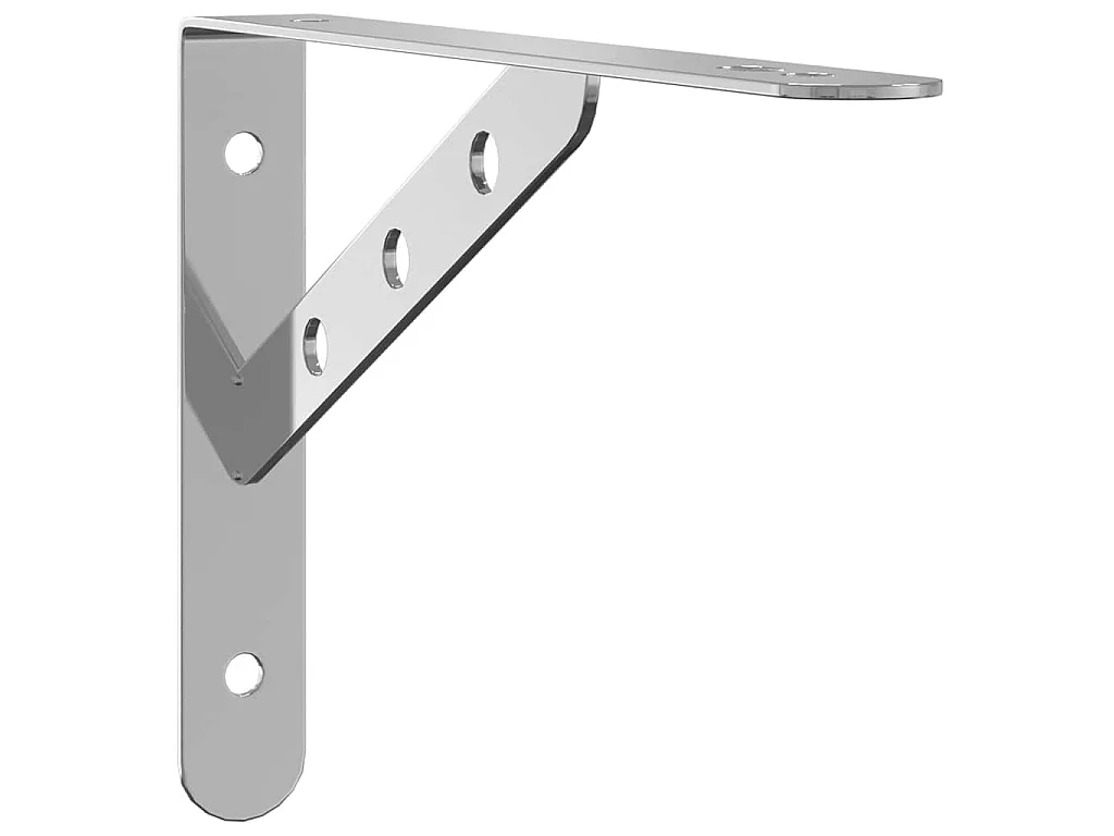 Plankdragers 4 st 23,5x2,5x15,5 cm roestvrijstaal zilverkleurig