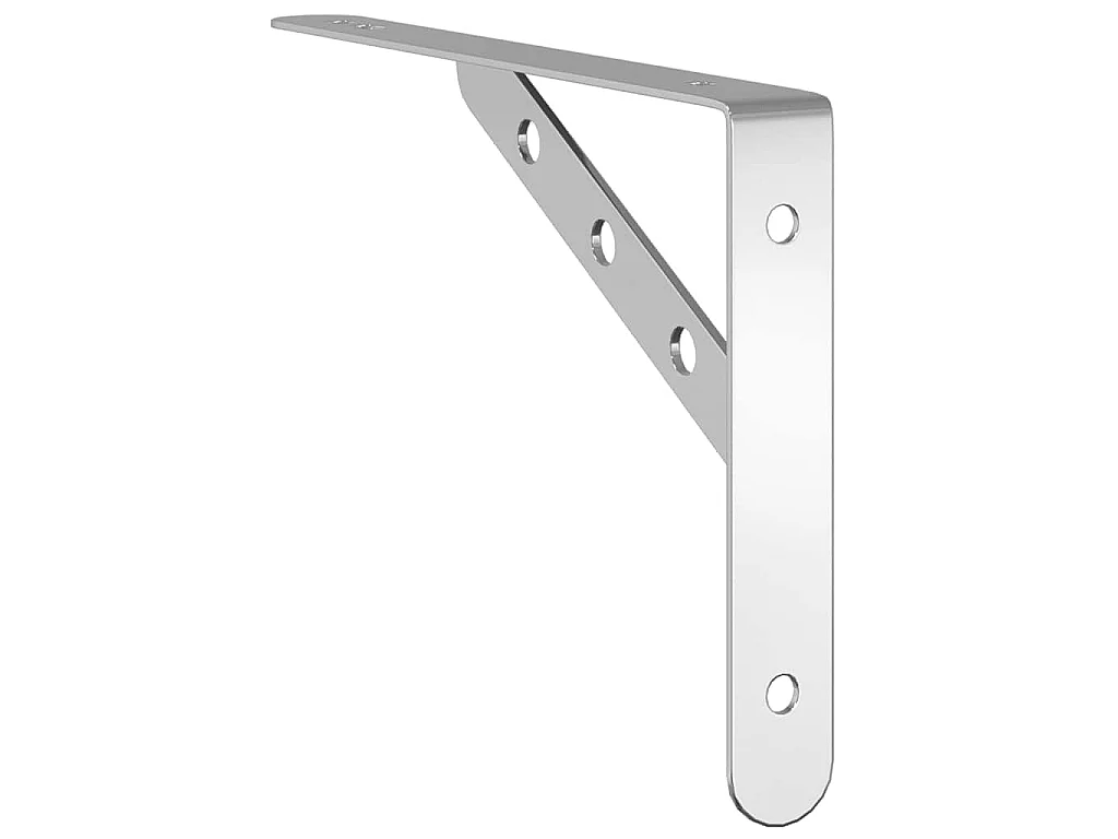 Plankdragers 4 st 23,5x2,5x15,5 cm roestvrijstaal zilverkleurig