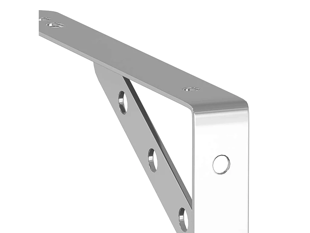 Plankdragers 4 st 23,5x2,5x15,5 cm roestvrijstaal zilverkleurig