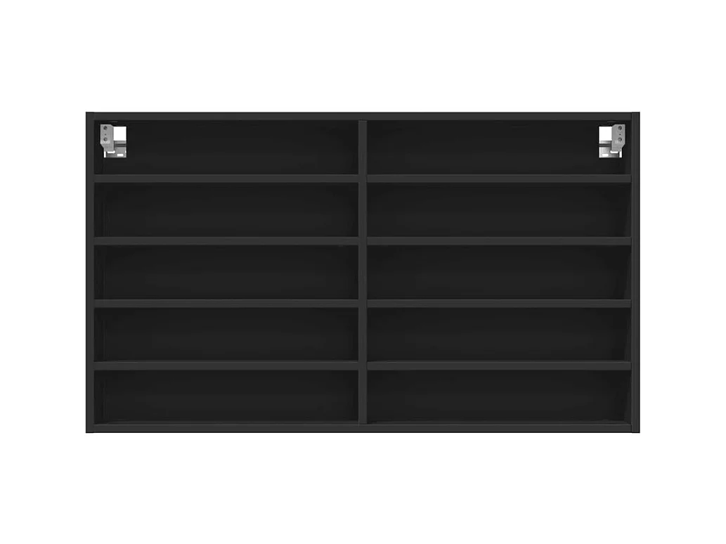 Vitrinenschrank Schwarz 100x15x58 cm Holzwerkstoff