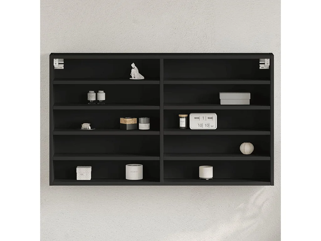 Armário vitrine 100x15x58 cm derivados de madeira preto