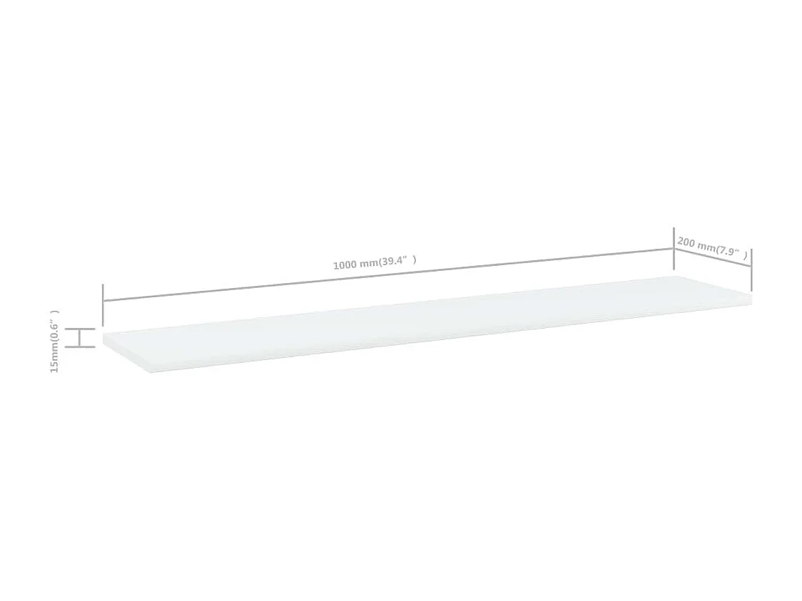 Panneaux de bibliothèque 8 pcs Blanc 100x20x1,5 cm Aggloméré