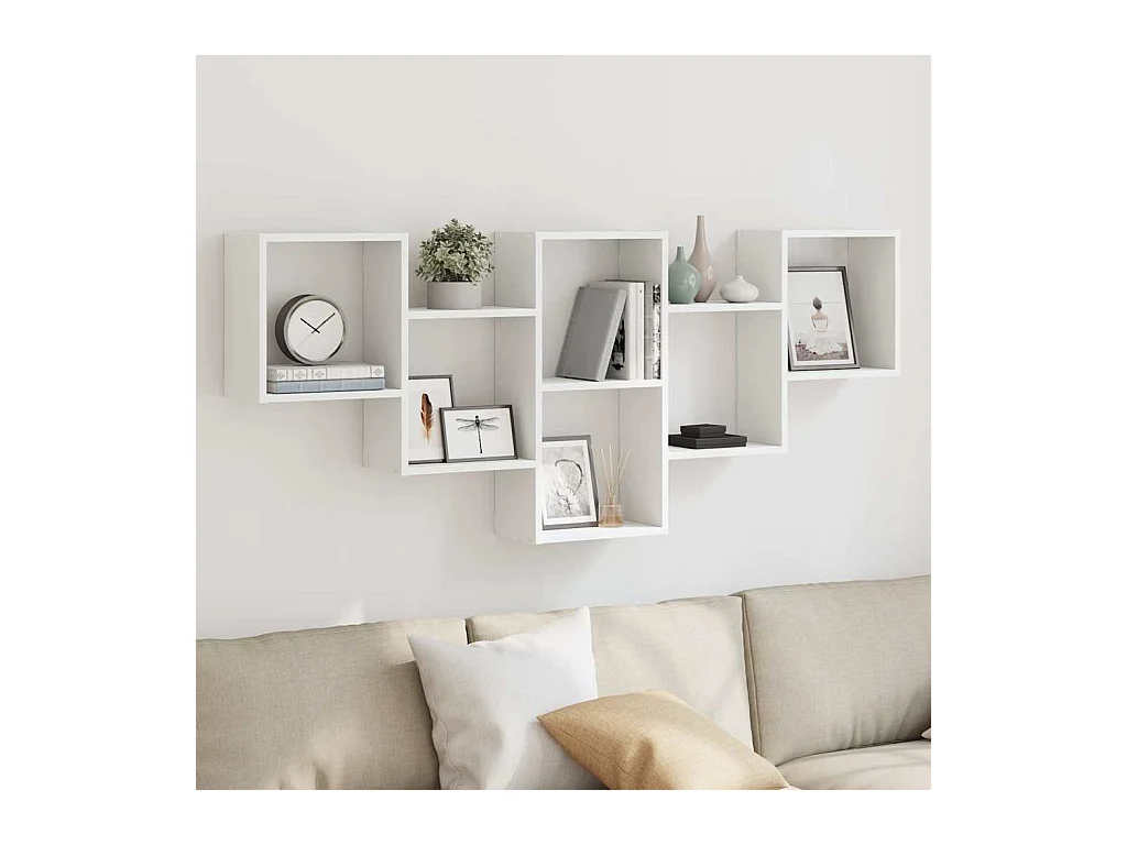 Étagère murale blanc 159x18x66 cm bois d'ingénierie