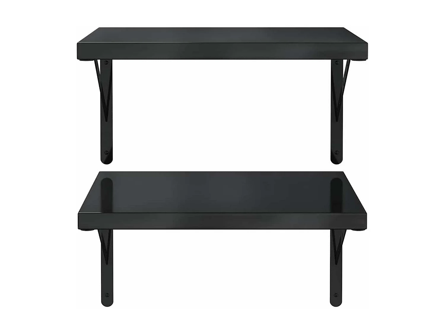 Étagères murales 2 pcs 50x40 cm noir acier inoxydable