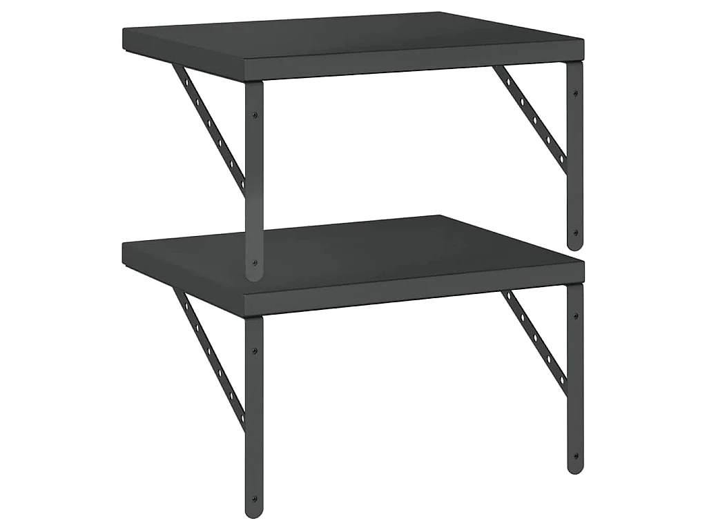 Wandregale 2 Stk. 50x40 cm Schwarz Edelstahl