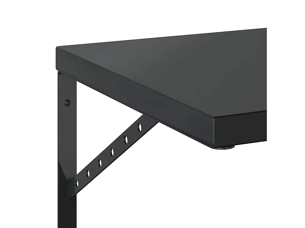 Wandregale 2 Stk. 50x40 cm Schwarz Edelstahl