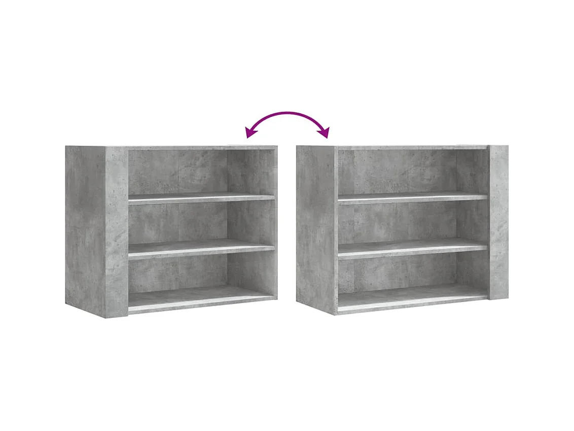 Wandregal Betongrau 75x35x60 cm Holzwerkstoff