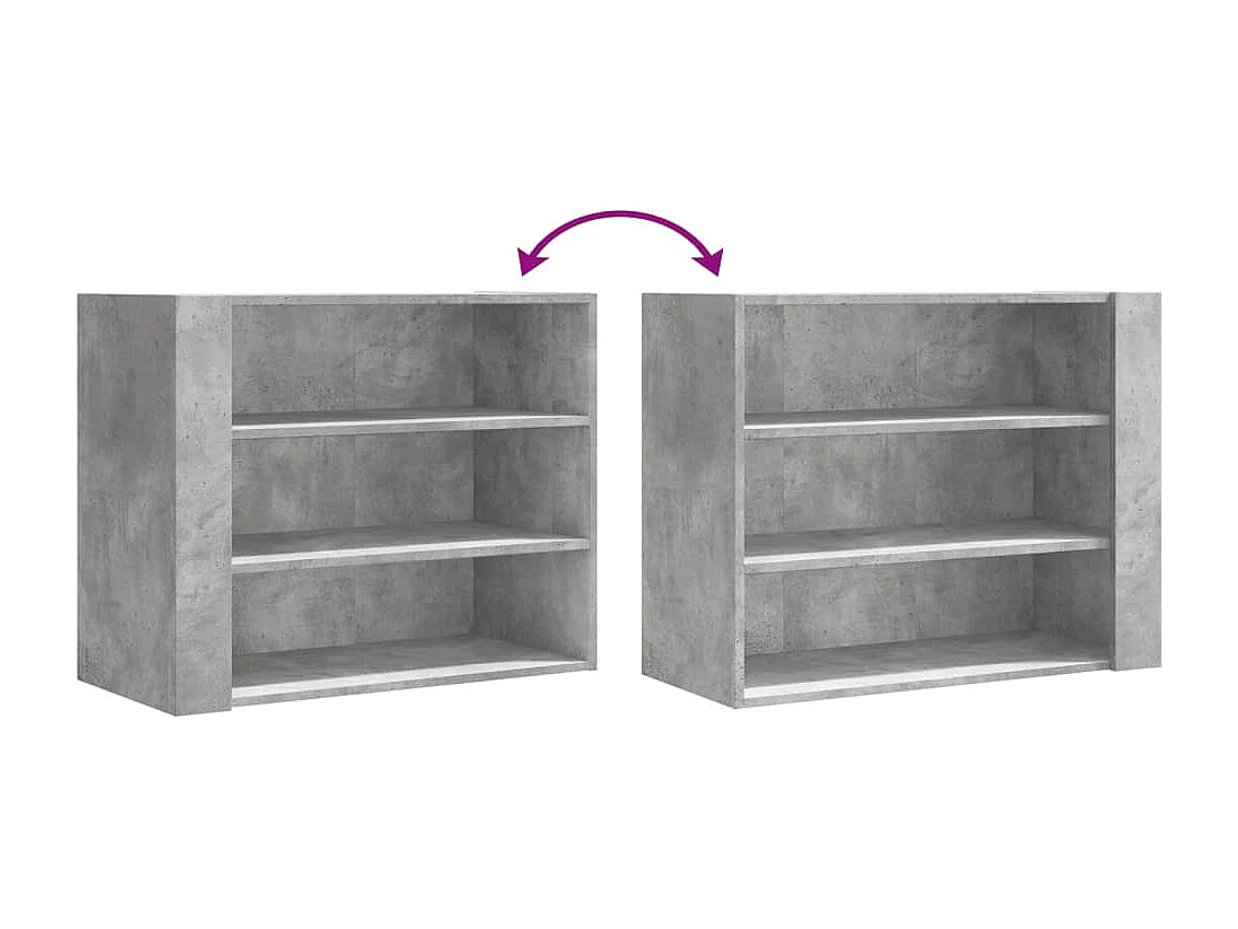 Armoire murale gris béton 75x35x60 cm bois d'ingénierie