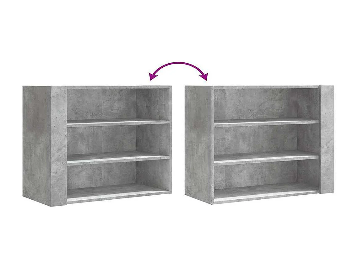 Armoire murale gris béton 75x35x60 cm bois d'ingénierie