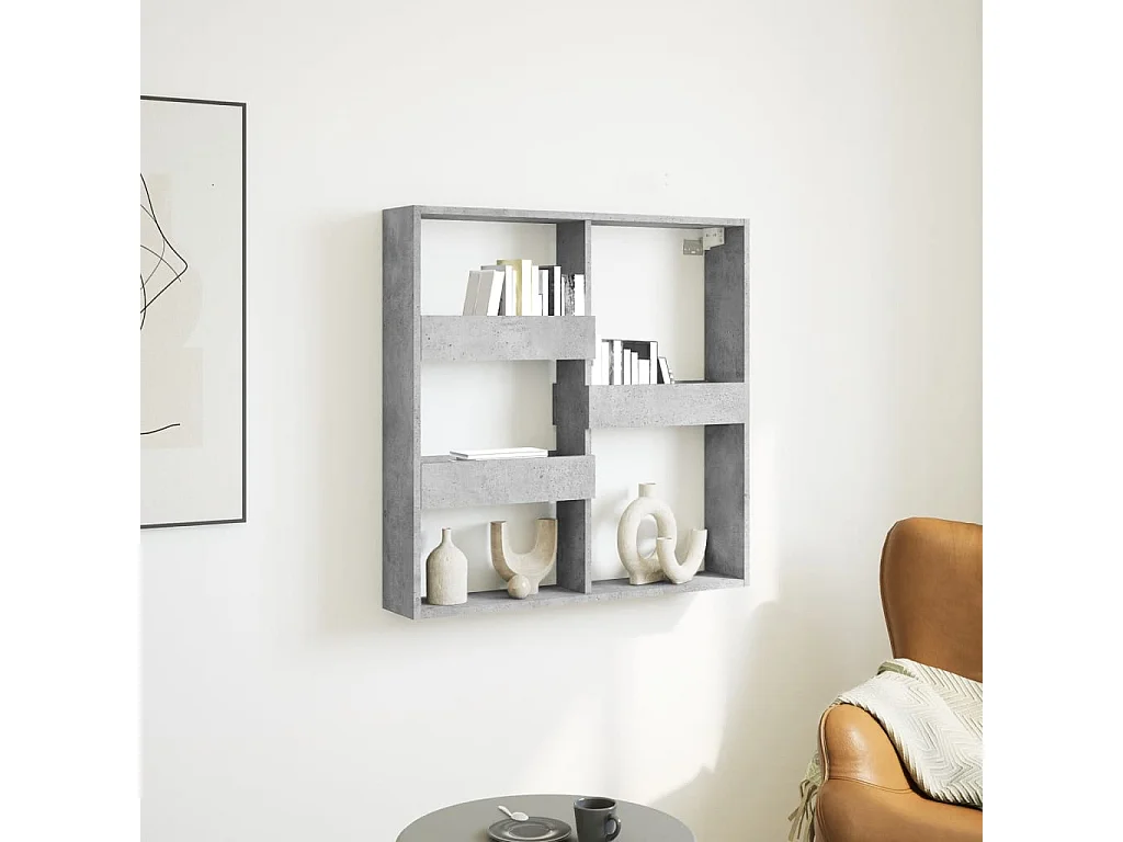 Armoire murale gris béton 80x15x80 cm bois d'ingénierie