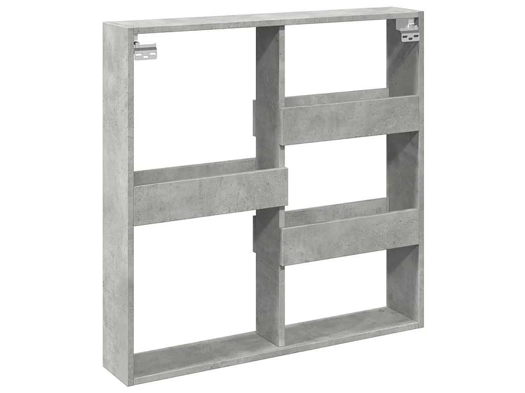 Armoire murale gris béton 80x15x80 cm bois d'ingénierie