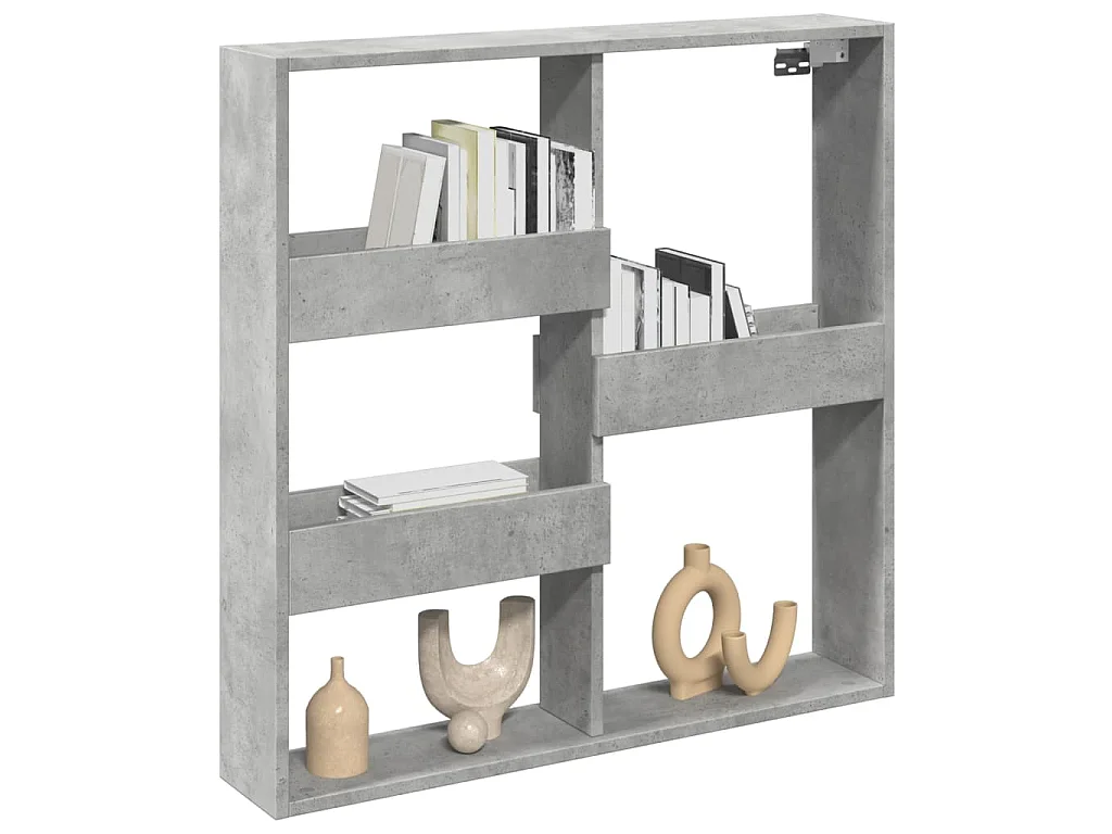 Armoire murale gris béton 80x15x80 cm bois d'ingénierie