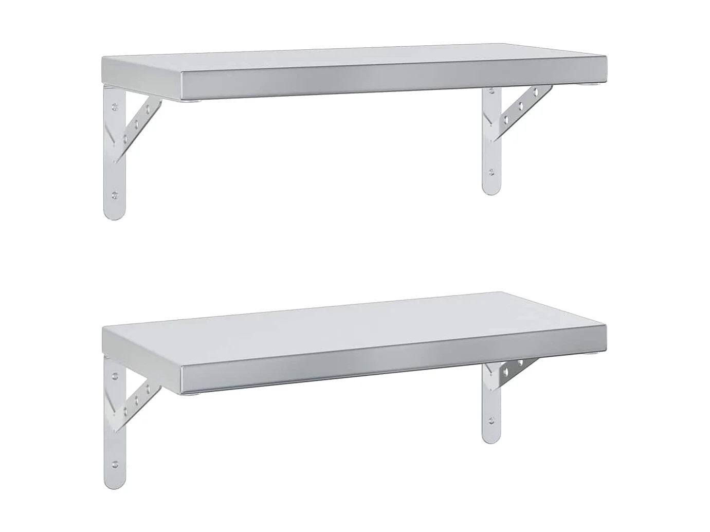 Étagères murales 2 pcs 50x23,5 cm argenté acier inoxydable