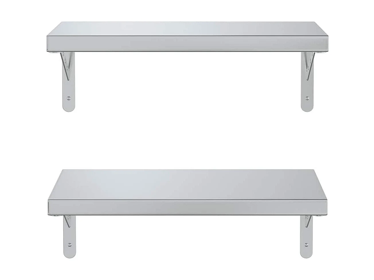 Mensole a Muro 2 pz 50x23,5 cm Argento in Acciaio Inossidabile
