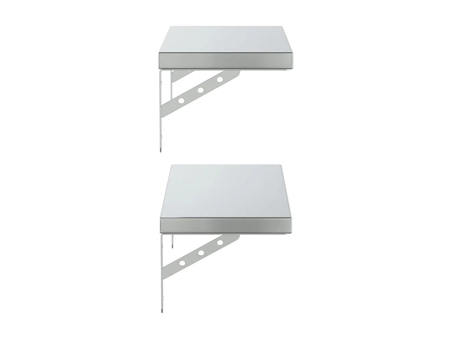 Mensole a Muro 2 pz 50x23,5 cm Argento in Acciaio Inossidabile