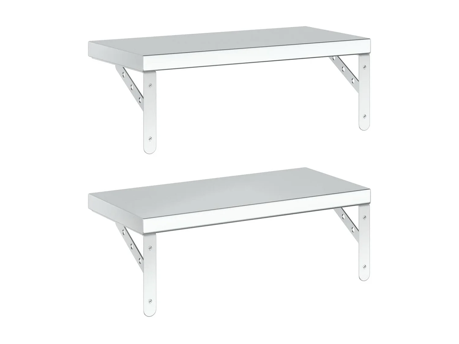 Mensole a Muro 2 pz 50x23,5 cm Argento in Acciaio Inossidabile