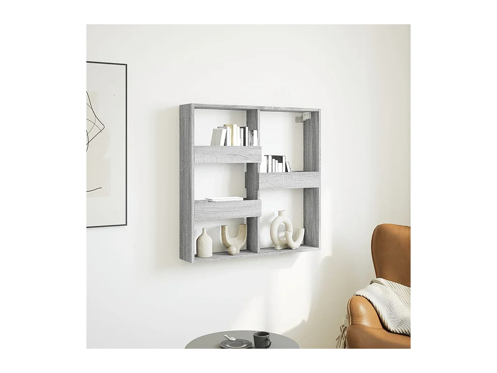 Wandschrank Grau Sonoma 80x15x80 cm Holzwerkstoff