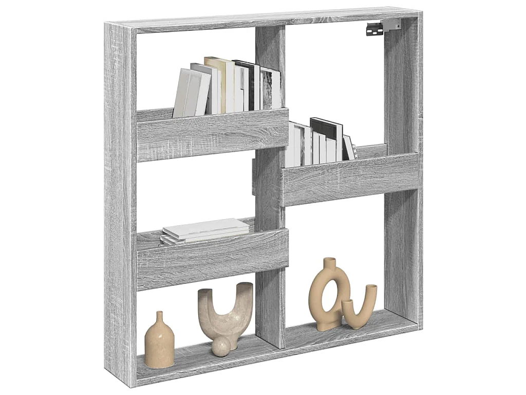 Armadietto a Muro Grigio Sonoma 80x15x80cm in Legno Multistrato