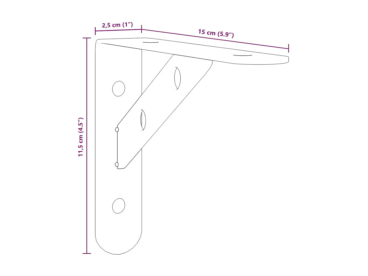 Regalträger 4 Stk. 15x2,5x11,5 cm Silbern Edelstahl