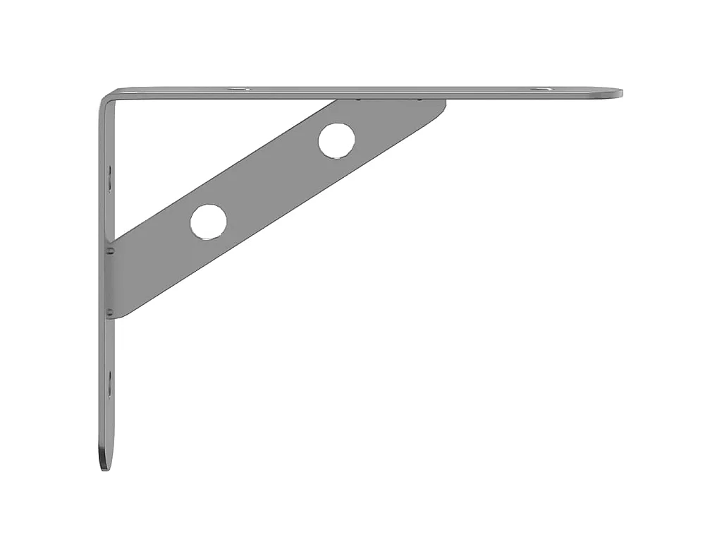 Soportes de estante 4 uds acero inoxidable plata 15x2,5x11,5 cm