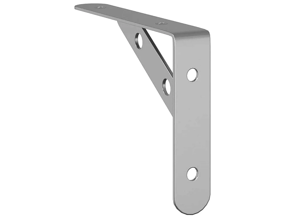 Soportes de estante 4 uds acero inoxidable plata 15x2,5x11,5 cm