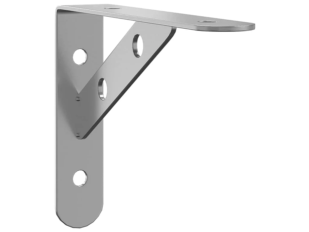 Supports d'étagères 4pcs 15x2,5x11,5cm argenté acier inoxydable