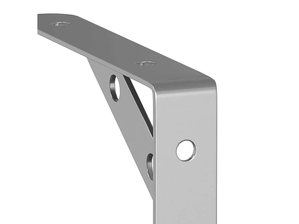 Supports d'étagères 4pcs 15x2,5x11,5cm argenté acier inoxydable