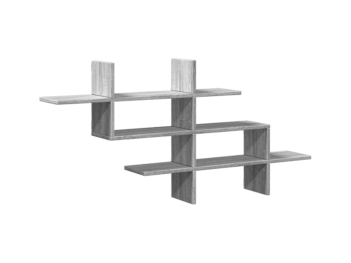 Wandregal Grau Sonoma 124,5x18x60,5 cm Holzwerkstoff