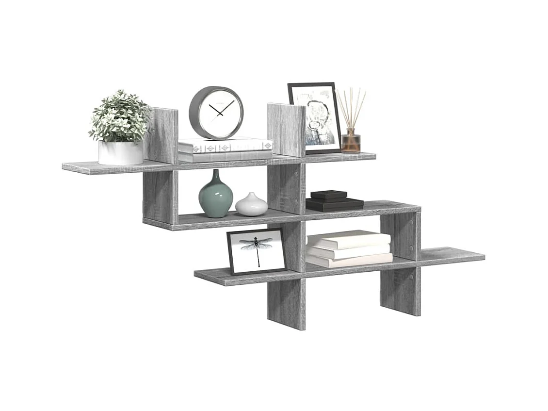 Étagère murale sonoma gris 124,5x18x60,5 cm bois d'ingénierie