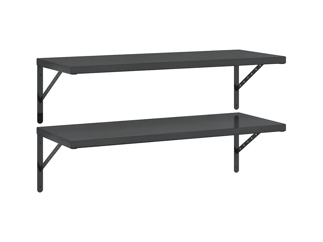 Étagères murales 2 pcs 100x40 cm noir acier inoxydable