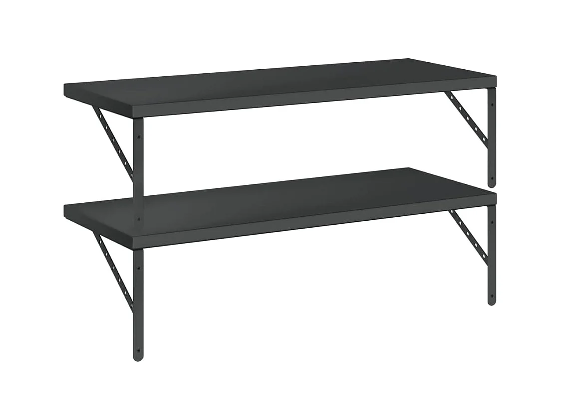 Étagères murales 2 pcs 100x40 cm noir acier inoxydable