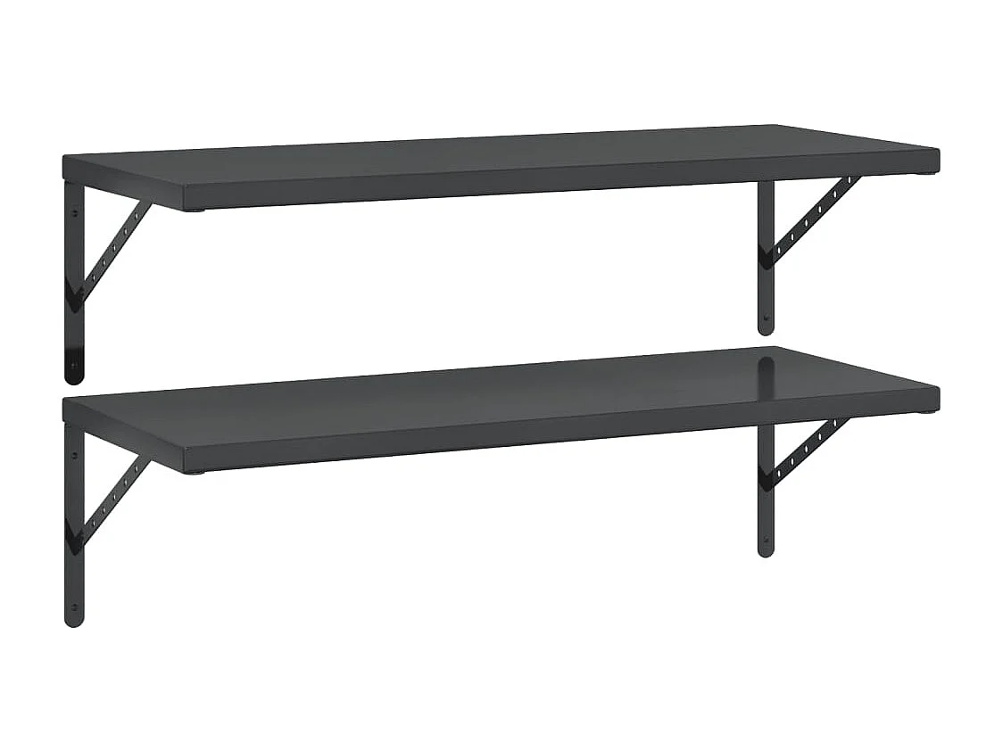 Étagères murales 2 pcs 100x40 cm noir acier inoxydable