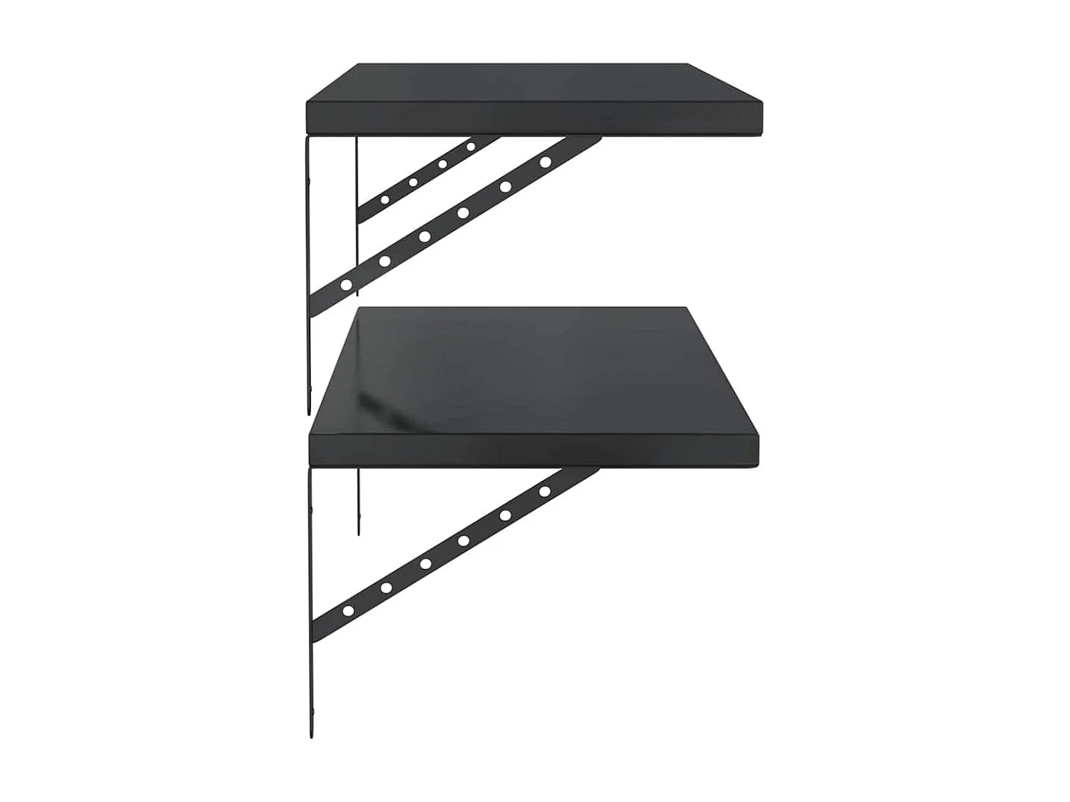 Wandregale 2 Stk. 100x40 cm Schwarz Edelstahl
