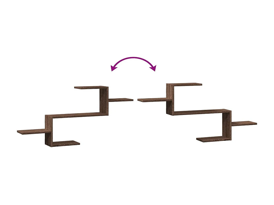 Wandregal Braun Eichen-Optik 104x15x49 cm Holzwerkstoff