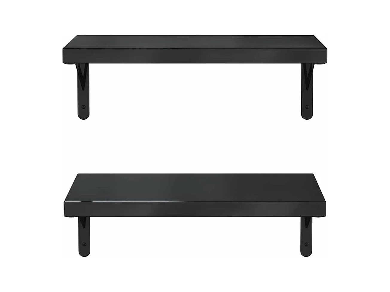 Étagères murales 2 pcs 50x23,5 cm noir acier inoxydable