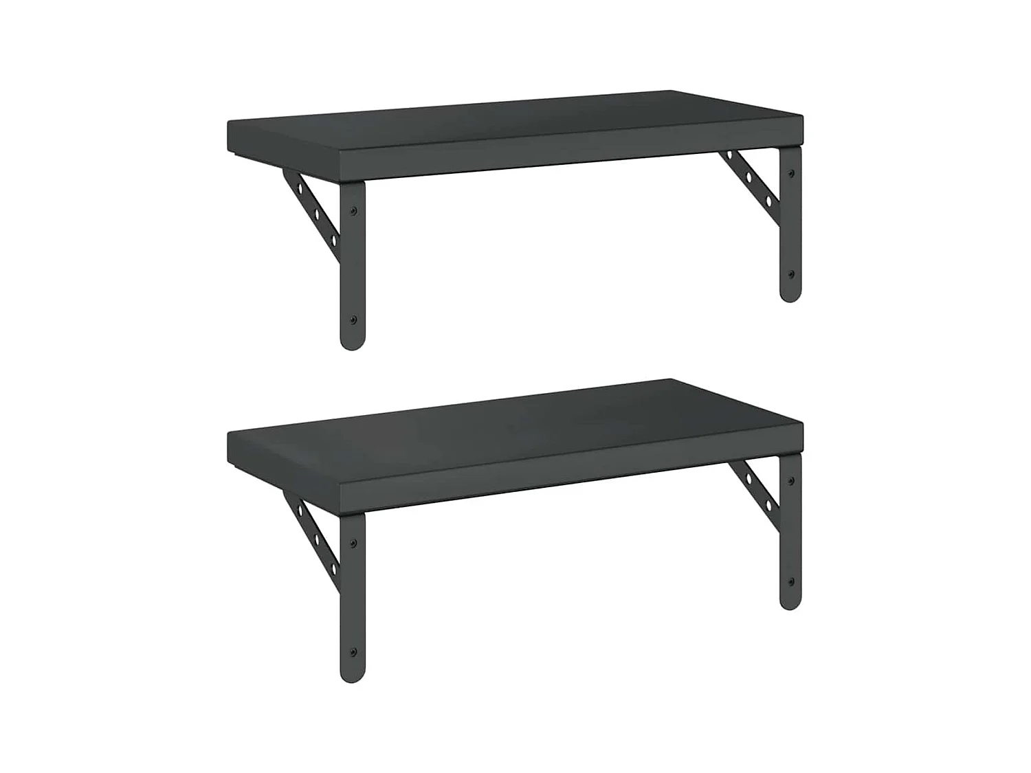 Étagères murales 2 pcs 50x23,5 cm noir acier inoxydable
