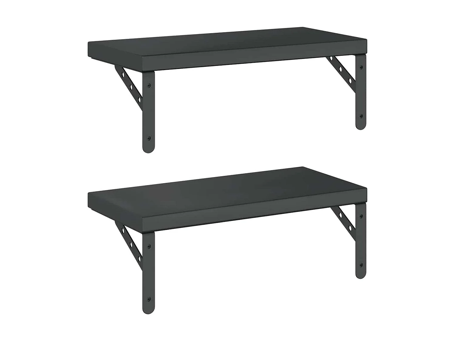 Étagères murales 2 pcs 50x23,5 cm noir acier inoxydable
