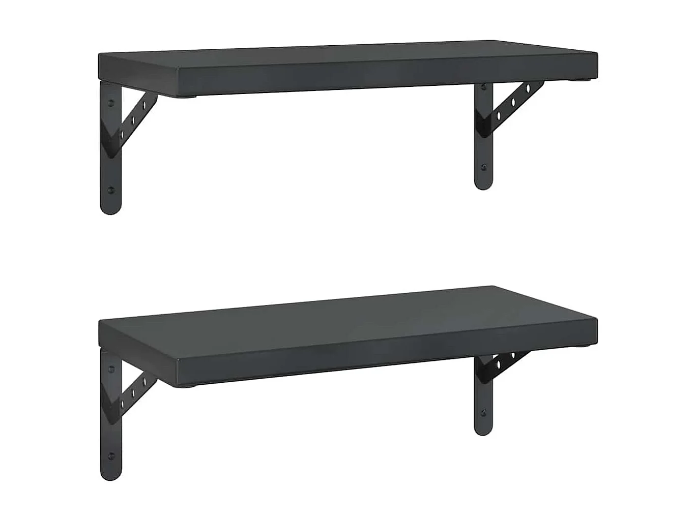 Wandregale 2 Stk. 50x23,5 cm Schwarz Edelstahl