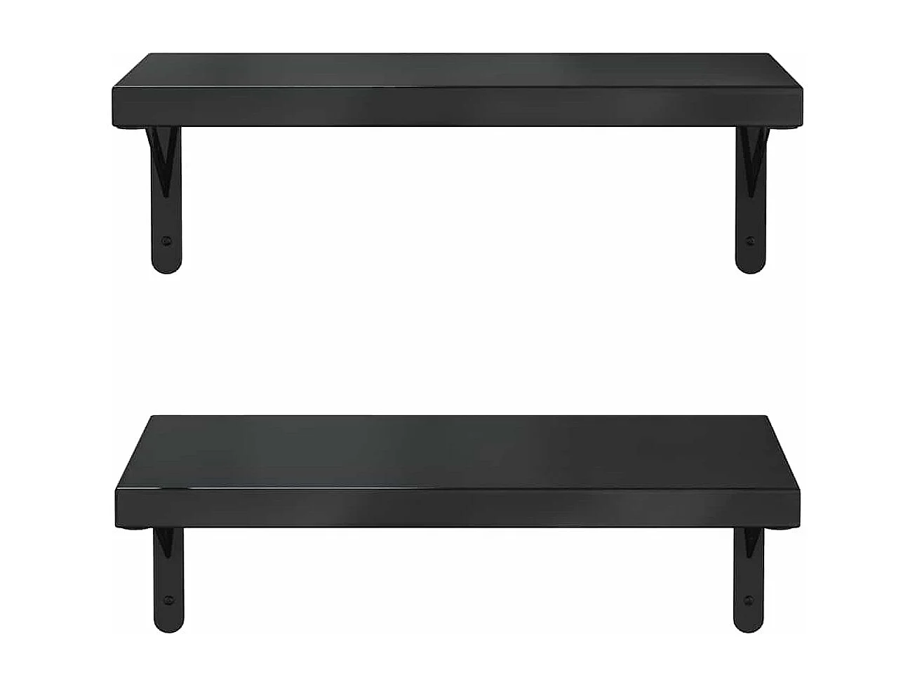 Wandregale 2 Stk. 50x23,5 cm Schwarz Edelstahl