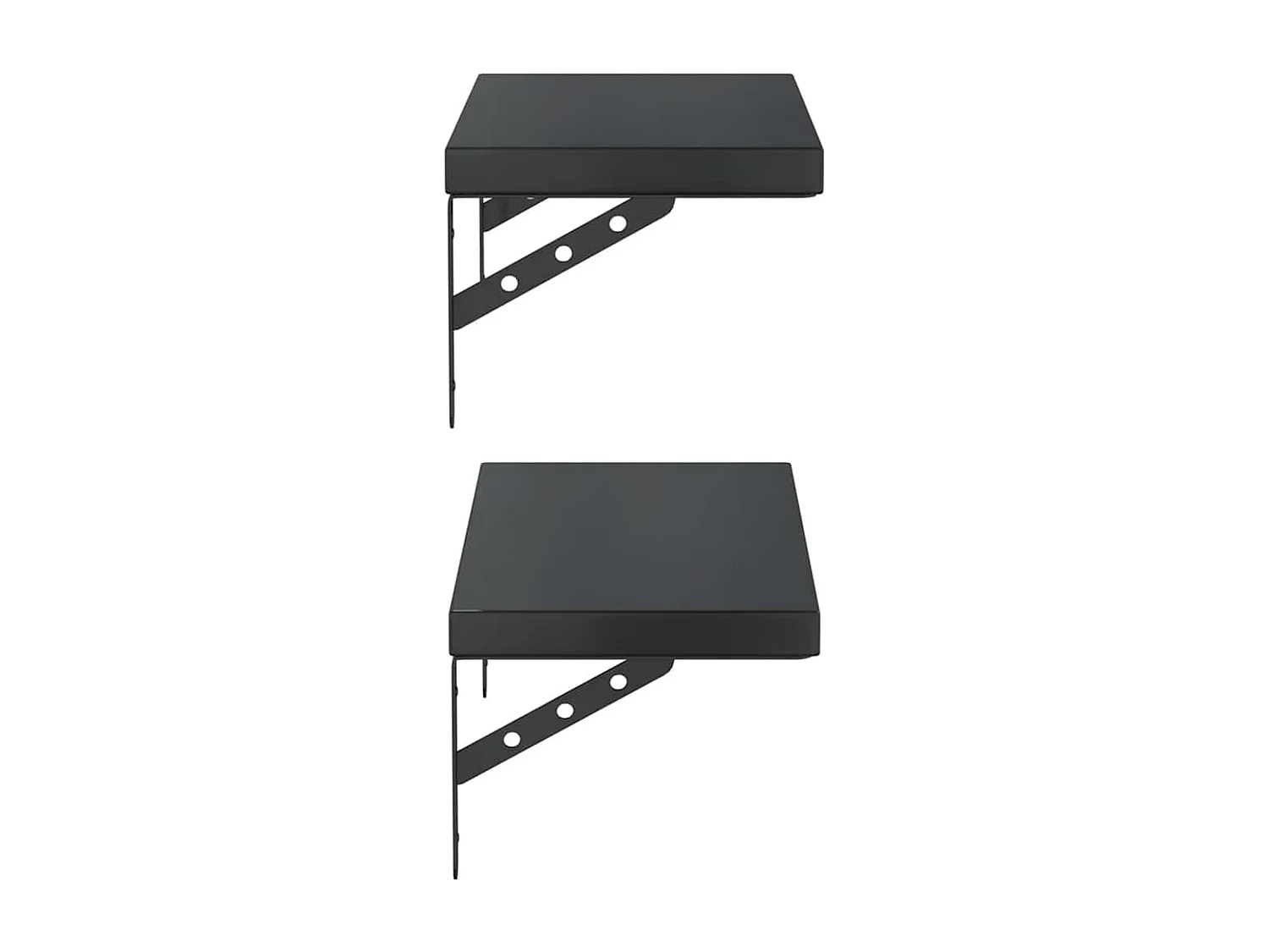 Wandregale 2 Stk. 50x23,5 cm Schwarz Edelstahl