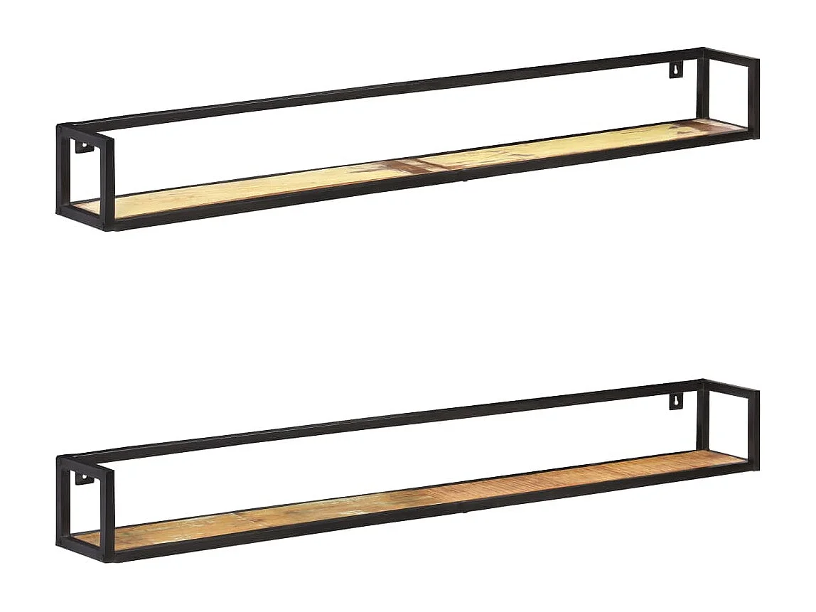 Étagères murales 2 pcs 160 cm Bois de récupération massif
