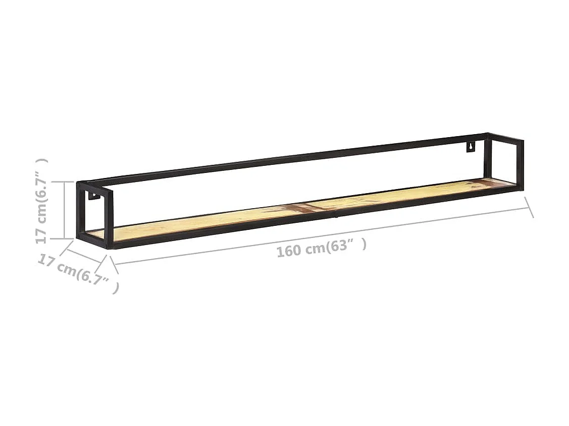 Étagères murales 2 pcs 160 cm Bois de récupération massif