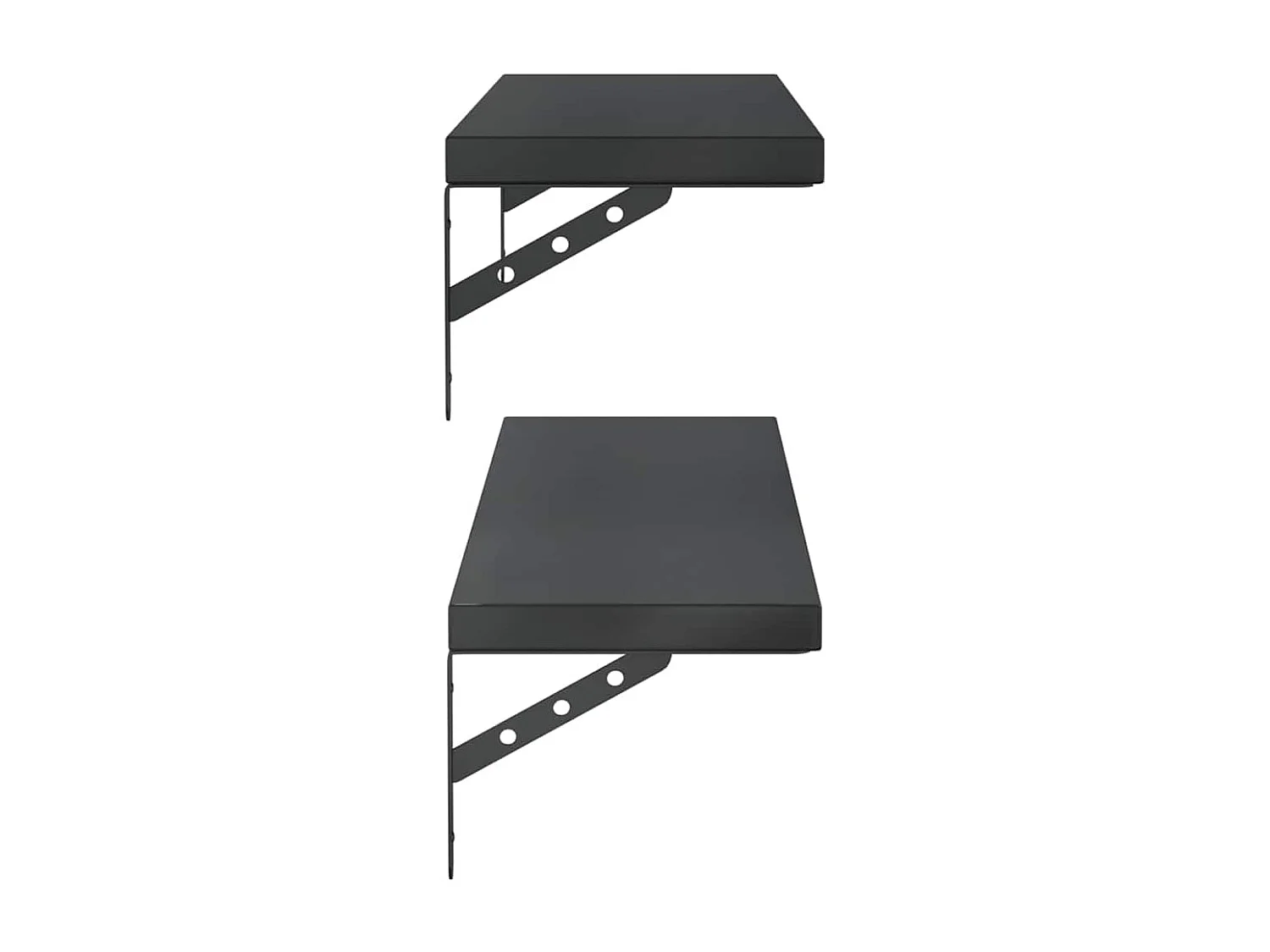 Wandregale 2 Stk. 100x23,5 cm Schwarz Edelstahl