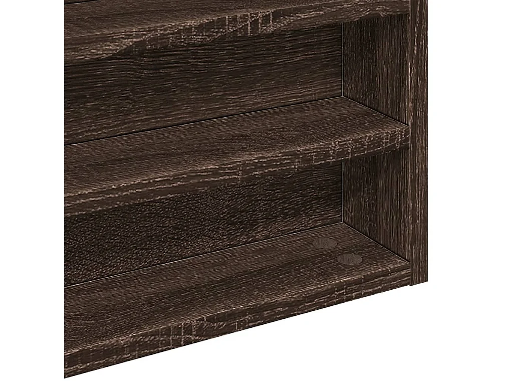 Armoire à vitrine chêne marron 60x8,5x58 cm bois d'ingénierie