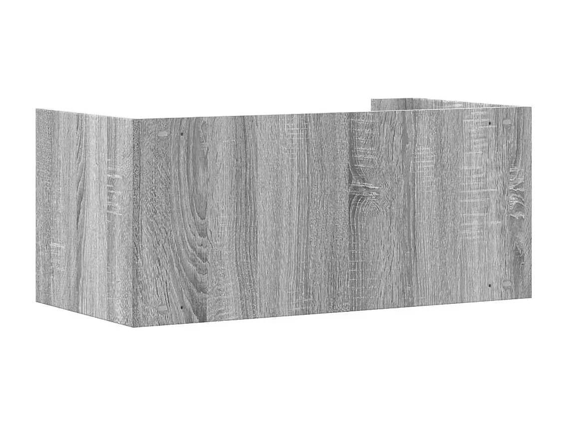 Wandschap 70,5x35x30,5cm bewerkt hout grijs sonoma eikenkleurig