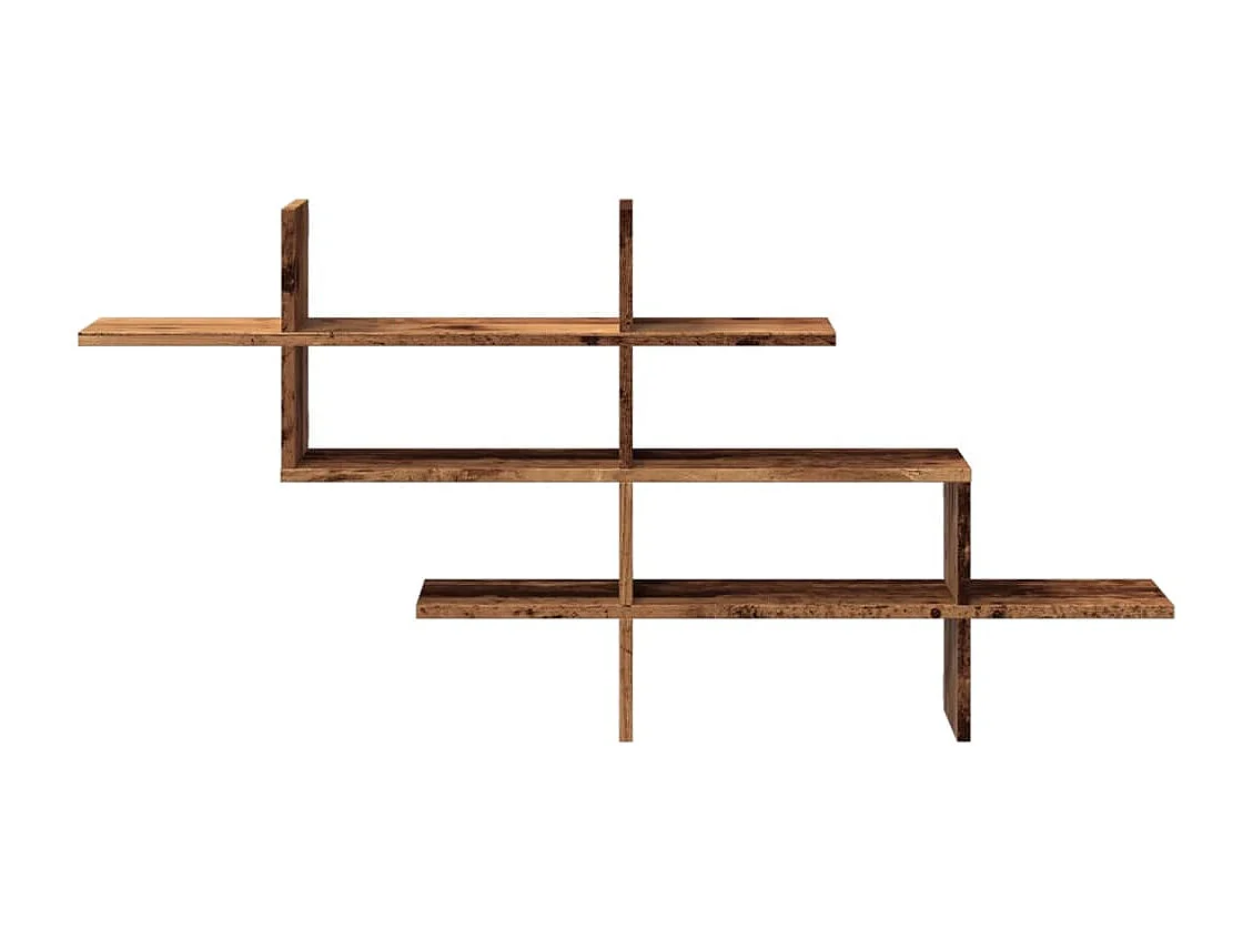 Wandschap 124,5x18x60,5 cm bewerkt hout oud houtkleurig